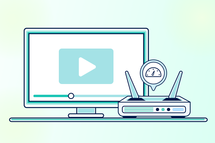 graphic showing TV and router for how internet speed affects streaming quality